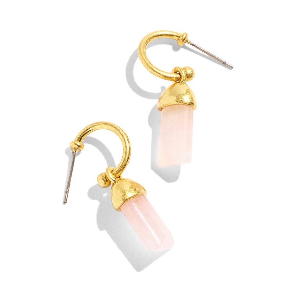 ✨ Madewell Stone Collection Drop Earrings, Rose Quartz